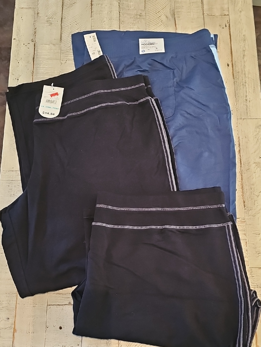 3 Pair Women's Blue and Black Sweatpants